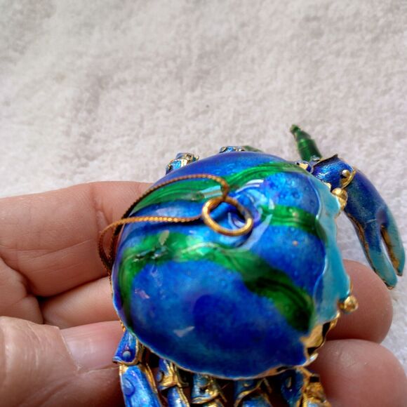 Cloisonne coastal crab ornament, Nautical Luxuries? not signed, 4 1/2" - Picture 5 of 7